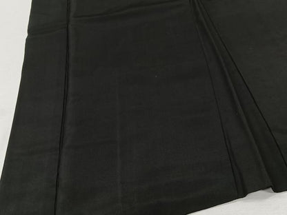 平和屋着物∞男性　長羽織　紬地　黒紋付　羽裏：風景文　正絹　逸品　CABE4960ua