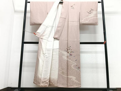 平和屋着物■訪問着 絞り 松笹花文 金彩 正絹 逸品 CABE7594xe