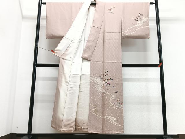 平和屋着物■訪問着 絞り 松笹花文 金彩 正絹 逸品 CABE7594xe