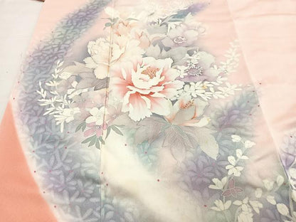平和屋着物■訪問着 草花文 暈し染め 正絹 逸品 CABE7593xe