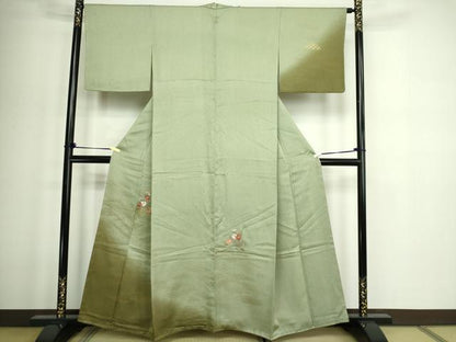 平和屋着物■訪問着　刺繍　草花文　暈し染め　金彩　正絹　逸品　DABD3382sf