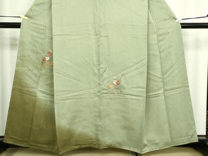 平和屋着物■訪問着　刺繍　草花文　暈し染め　金彩　正絹　逸品　DABD3382sf