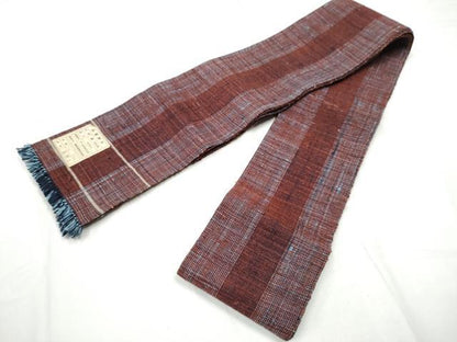 平和屋着物●男性　絲藝苑　上島洋山　角帯　霞文　証紙付き　正絹　逸品　CABF5367hy