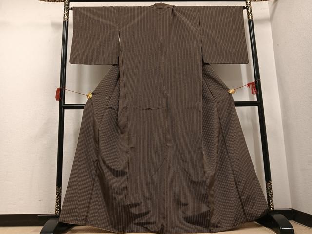 平和屋着物●黄八丈　紬　間道　正絹　逸品　AABH8259ph 平和屋着物○黄八丈 紬 間道 正絹 逸品 AABH8259ph