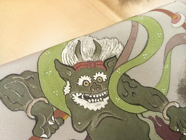 平和屋着物●訪問着　手描き　風神雷神　金彩　正絹　逸品　AABH8267ph