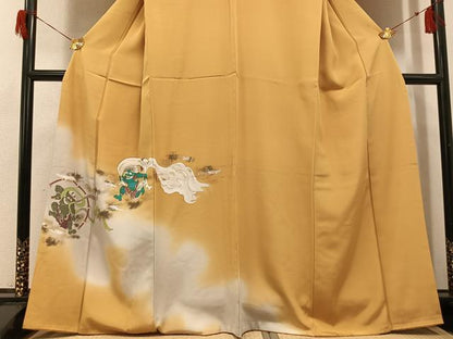 平和屋着物●訪問着　手描き　風神雷神　金彩　正絹　逸品　AABH8267ph
