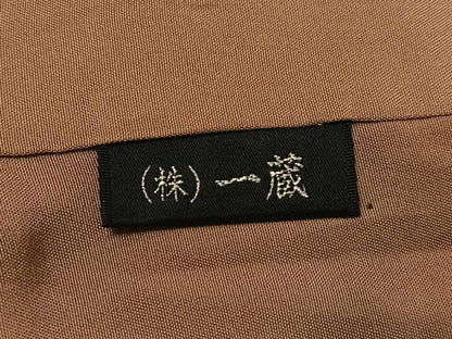 平和屋着物●黄八丈　紬　間道　正絹　逸品　AABH8259ph