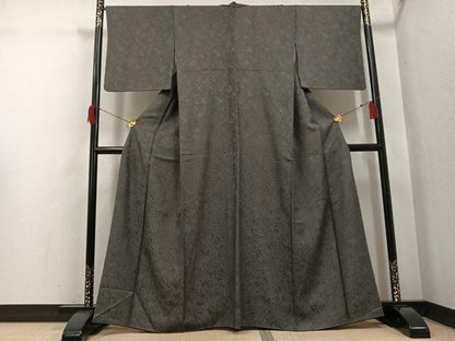 平和屋着物●江戸小紋　鮫小紋柄　黒地　正絹　逸品　未使用　AABH8273ph