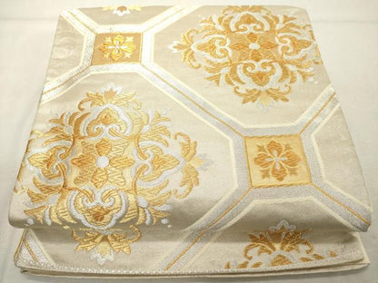 平和屋着物◎六通柄袋帯　蜀江花文　金銀糸　正絹　逸品　DABE2877cd