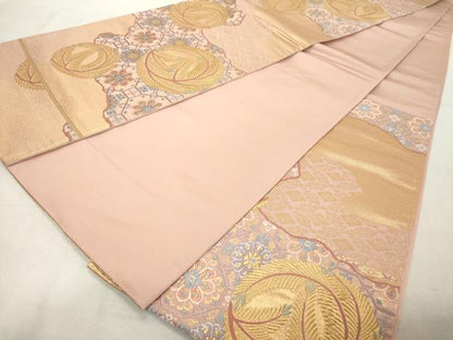 平和屋着物◎六通柄袋帯　唐織　花丸文　金糸　正絹　逸品　DABE2903cd