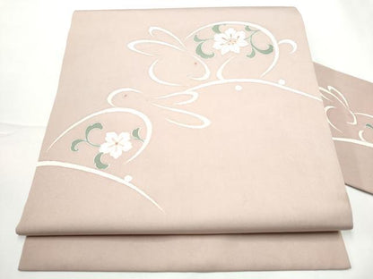 平和屋着物●塩瀬　九寸名古屋帯　花兎　金彩　正絹　逸品　CABF5289hy