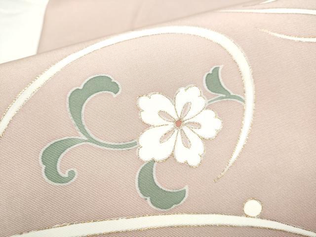 平和屋着物●塩瀬　九寸名古屋帯　花兎　金彩　正絹　逸品　CABF5289hy