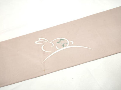 平和屋着物●塩瀬　九寸名古屋帯　花兎　金彩　正絹　逸品　CABF5289hy