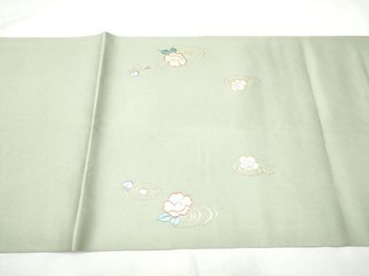 平和屋着物●九寸開き名古屋帯　唐織　流水花文　金銀糸　正絹　逸品　CABF5290hy