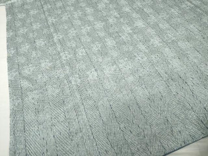 平和屋着物●名門　藤娘きぬたや・杢目絞り　小紋　草花地紋　正絹　逸品　AABH8403ck