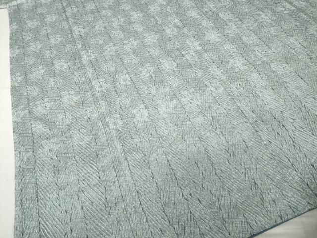 平和屋着物●名門　藤娘きぬたや・杢目絞り　小紋　草花地紋　正絹　逸品　AABH8403ck