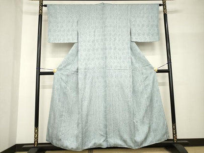 平和屋着物●名門　藤娘きぬたや・杢目絞り　小紋　草花地紋　正絹　逸品　AABH8403ck