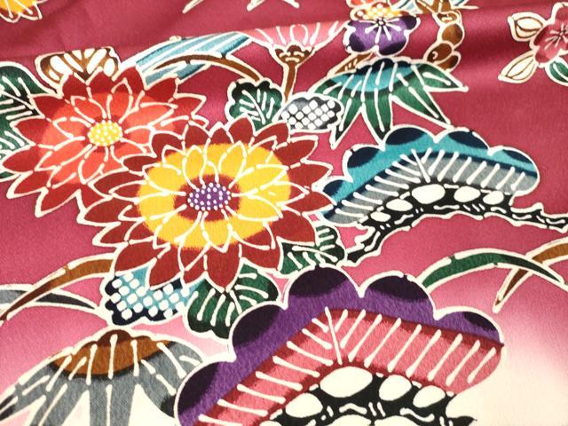 平和屋着物●豪華振袖　型染め　松竹梅流水風景文　暈し染め　やまと誂製　正絹　逸品　AABH8457ck