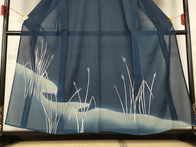 平和屋着物＊夏物 訪問着 絽 手描き 草花文 正絹 逸品 AABH6512jd