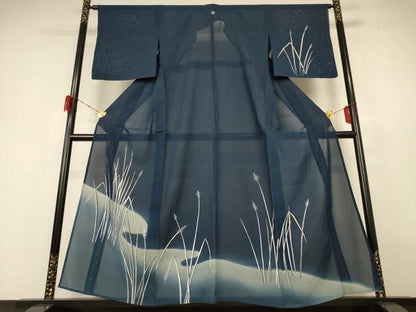 平和屋着物＊夏物 訪問着 絽 手描き 草花文 正絹 逸品 AABH6512jd
