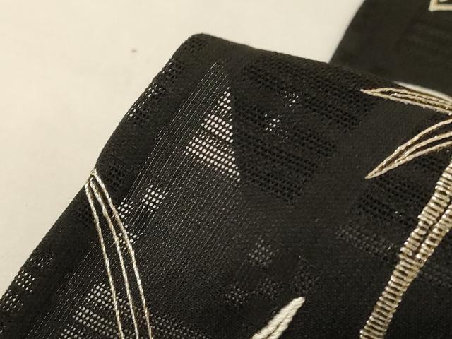 平和屋着物＊夏物　訪問着　紗　刺繍　草花文　金銀糸　正絹　逸品　AABH6534jd