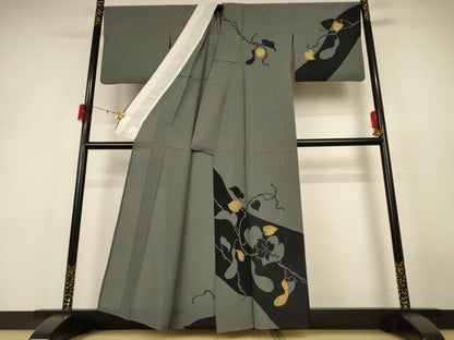 平和屋着物＊夏物 訪問着 絽 草花文 金彩 正絹 逸品 AABH6531jd