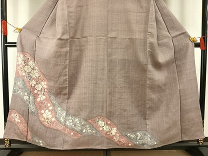 平和屋着物●訪問着　紬地　絞り　辻が花　正絹　逸品　未使用　AABH4903fy