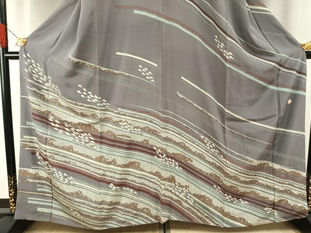 平和屋着物●東京友禅　塩澤照彦　訪問着　立波文　正絹　逸品　AABH4934fy