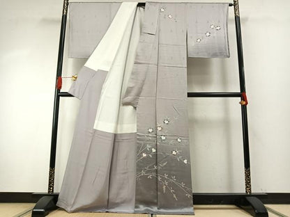 平和屋着物●訪問着　枝花文　暈し染め　正絹　逸品　未使用　AABH4922fy