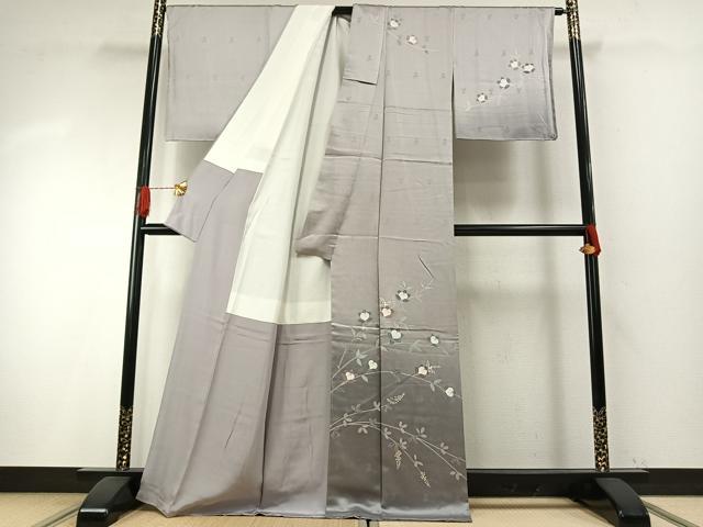 平和屋着物●訪問着　枝花文　暈し染め　正絹　逸品　未使用　AABH4922fy