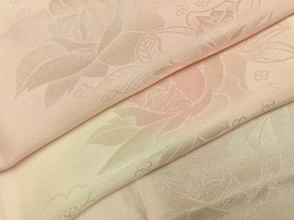 平和屋着物●振袖用長襦袢　無双仕立て　草花地紋　暈し染め　半衿刺繍　正絹　逸品　AABH4938fy