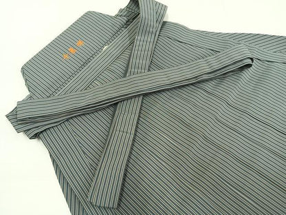 平和屋着物●男性　人間国宝　甲田綏郎　精好仙台平　行灯袴　縞　正絹　逸品　AABH4914fy