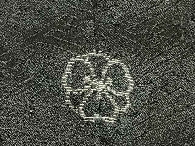 平和屋着物○訪問着 絞り 刺繍 草花文 黒地 金彩 正絹 逸品 AABH4921fy