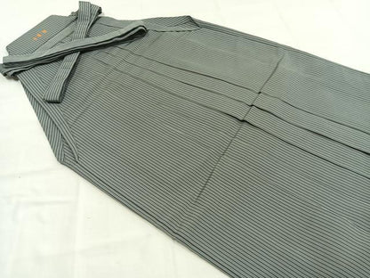 平和屋着物●男性　人間国宝　甲田綏郎　精好仙台平　行灯袴　縞　正絹　逸品　AABH4914fy