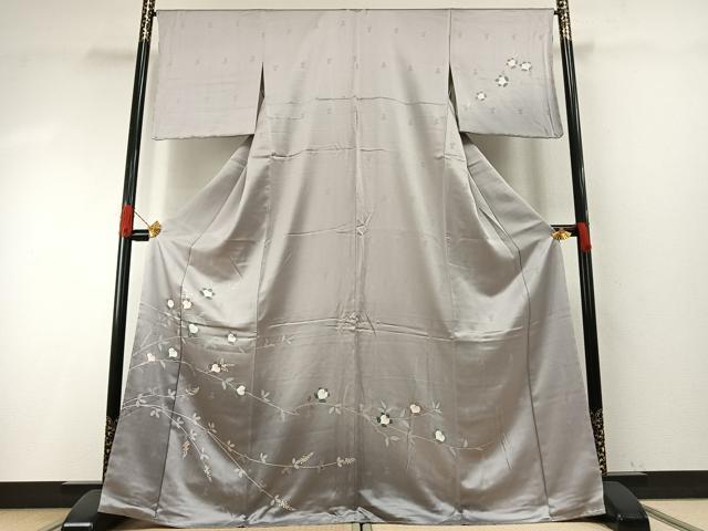 平和屋着物●訪問着　枝花文　暈し染め　正絹　逸品　未使用　AABH4922fy