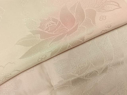 平和屋着物●振袖用長襦袢　無双仕立て　草花地紋　暈し染め　半衿刺繍　正絹　逸品　AABH4938fy