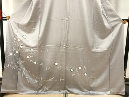 平和屋着物●訪問着　枝花文　暈し染め　正絹　逸品　未使用　AABH4922fy