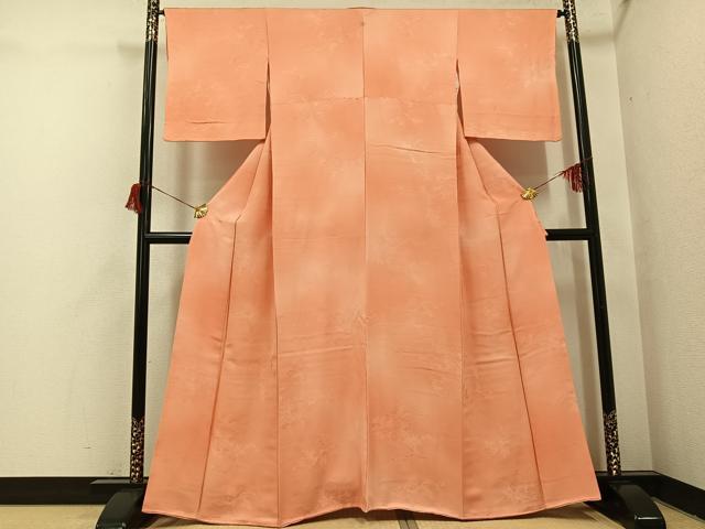 平和屋着物●上質な小紋　花唐草地紋　暈し染め　正絹　逸品　AABH8324ph