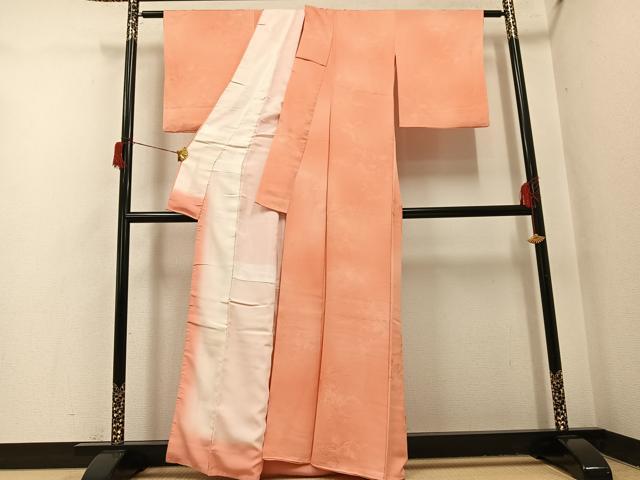 平和屋着物●上質な小紋　花唐草地紋　暈し染め　正絹　逸品　AABH8324ph