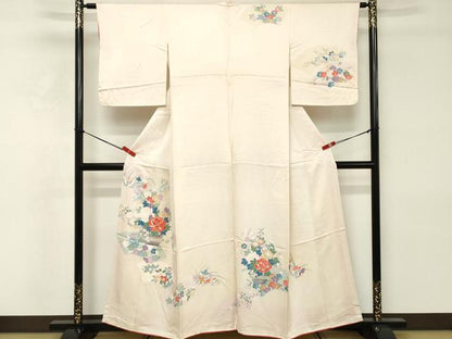 平和屋着物■中国三大刺繍　相良刺繍　訪問着　地紙花文　金糸　正絹　逸品　DABE2923cd