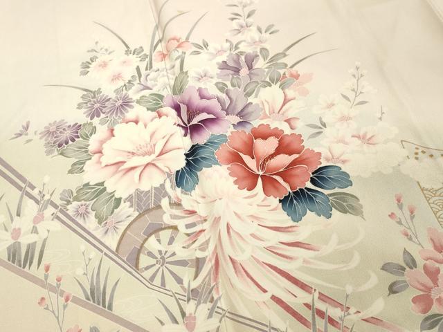 平和屋着物■訪問着　吉祥花文　暈し染め　金彩　正絹　逸品　DABE2968cd