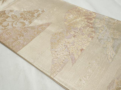 平和屋着物◎佐賀錦 六通柄袋帯 更紗花文 金糸 正絹 逸品 CABF1090fb