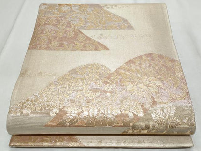 平和屋着物◎佐賀錦 六通柄袋帯 更紗花文 金糸 正絹 逸品 CABF1090fb
