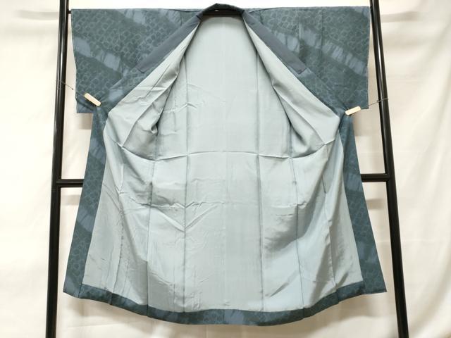 平和屋着物■男性 長襦袢 袷 絞り 斜線文 正絹 逸品 CABE7990ev