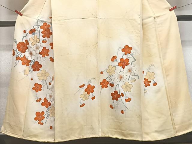 平和屋着物▽訪問着　単衣　草花文　暈し染め　金彩　正絹　逸品　AABC3773fy 平和屋着物▽訪問着 単衣 枝花文 暈し染め 金彩 正絹 逸品 AABC0573fy