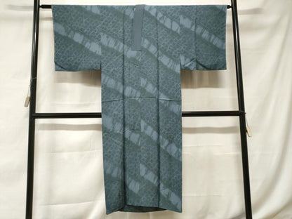 平和屋着物■男性 長襦袢 袷 絞り 斜線文 正絹 逸品 CABE7990ev
