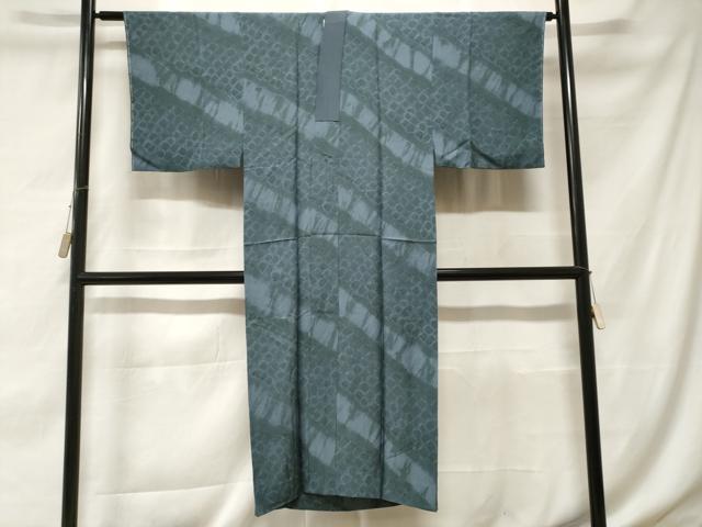 平和屋着物■男性 長襦袢 袷 絞り 斜線文 正絹 逸品 CABE7990ev