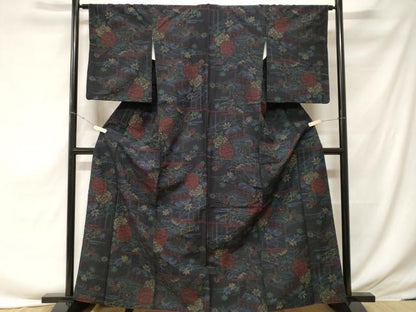 平和屋着物■上質な紬 風景文 正絹 逸品 CABF3670ev