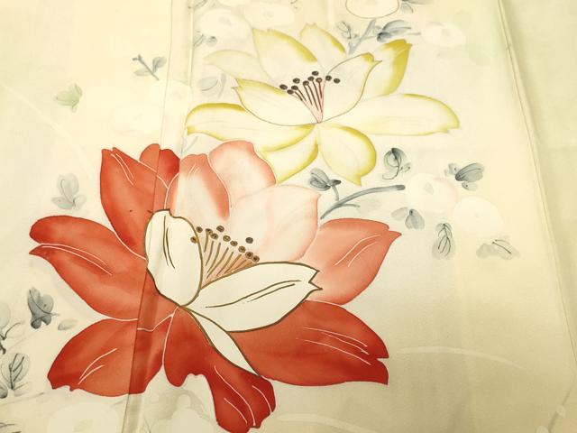 平和屋着物■訪問着 手描き 枝花文 暈し染め 金彩 正絹 逸品 CABF3690ev