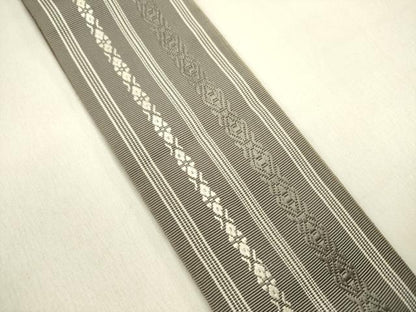 平和屋着物●男性　本場筑前博多織　角帯　献上　正絹　逸品　DABE1438op